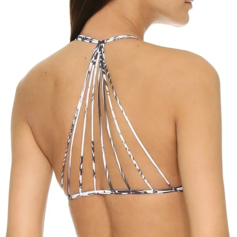 Mikoh Banyans Multi String Bikini Swim Top In Palm Leaf M